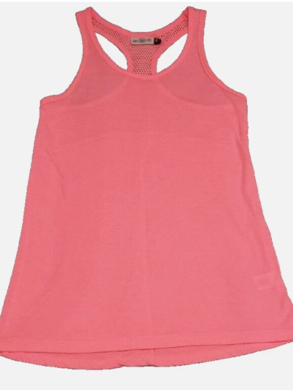 Coral SO Perfectly Soft/You Racer Back Tank Top Mesh Back Size XS 30" Poly/Rayon